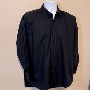 Norma Kamali Men’s Black Oversized Button Front Shirt XS Fits Large Minimalist